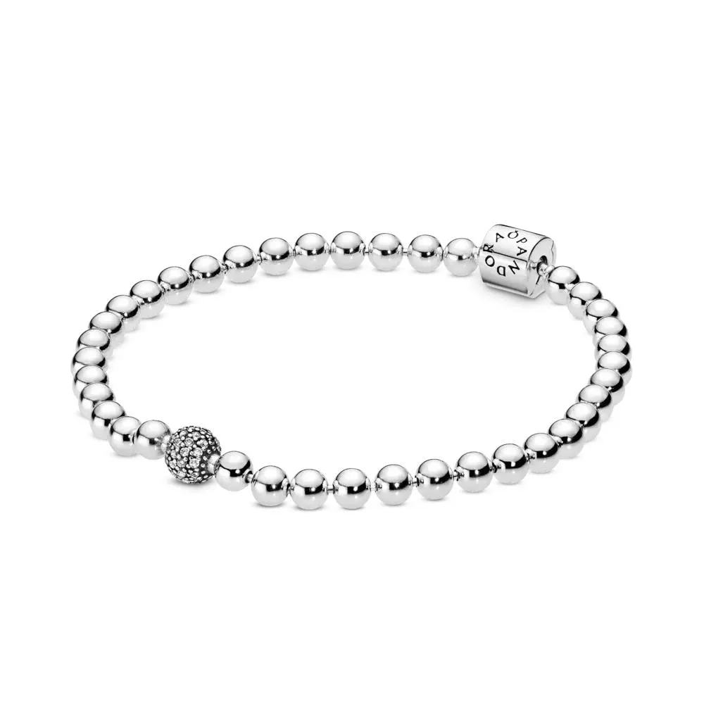 Brățară din argint 925 cu mărgele în stil pavé, Pandora