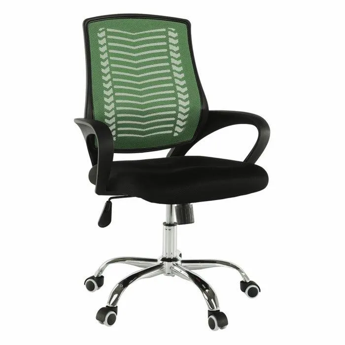 Scaun birou ergonomic Imela, rotativ, material textil + mesh, verde + negru