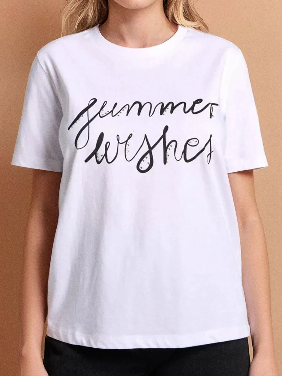 Tricou din bumbac cu inscripție