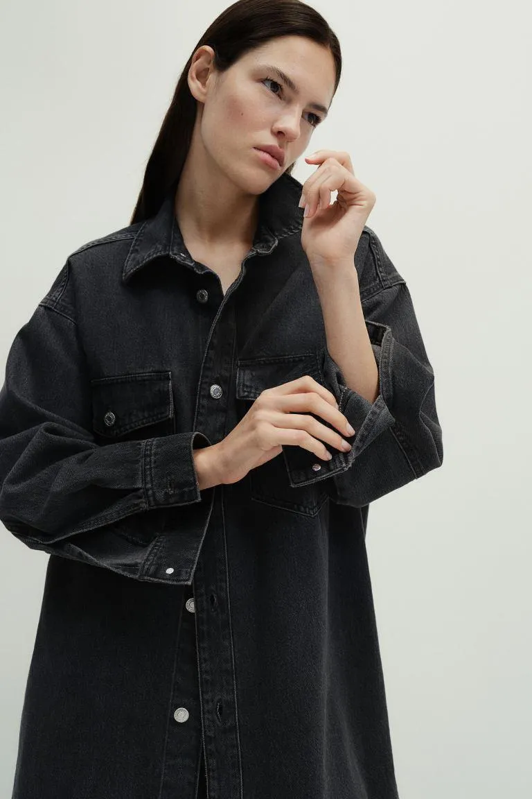 Cămașă supradimensionată din denim