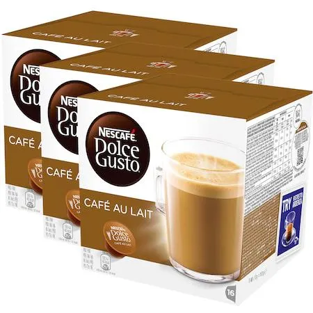 Set 3 x Capsule Nescafé Dolce Gusto Café Au Lait, 48 capsule, 480g