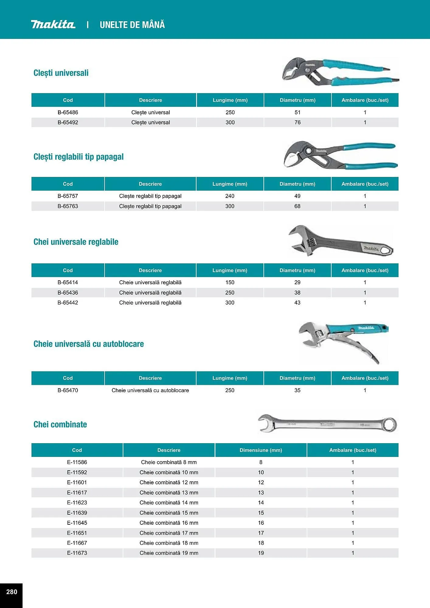 Catalog Makita catalog de la 27 iulie până la 31 decembrie 2023 - Revista Pagina 280