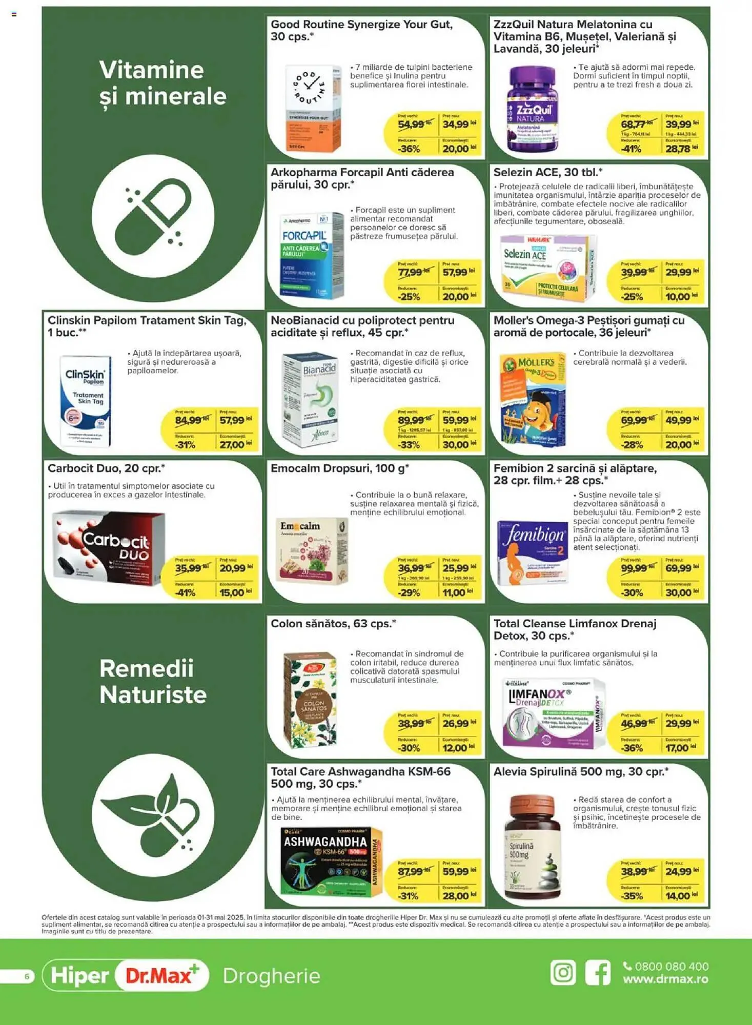 Catalog Catalog Dr.Max de la 1 mai până la 31 mai 2025 - Revista Pagina 6