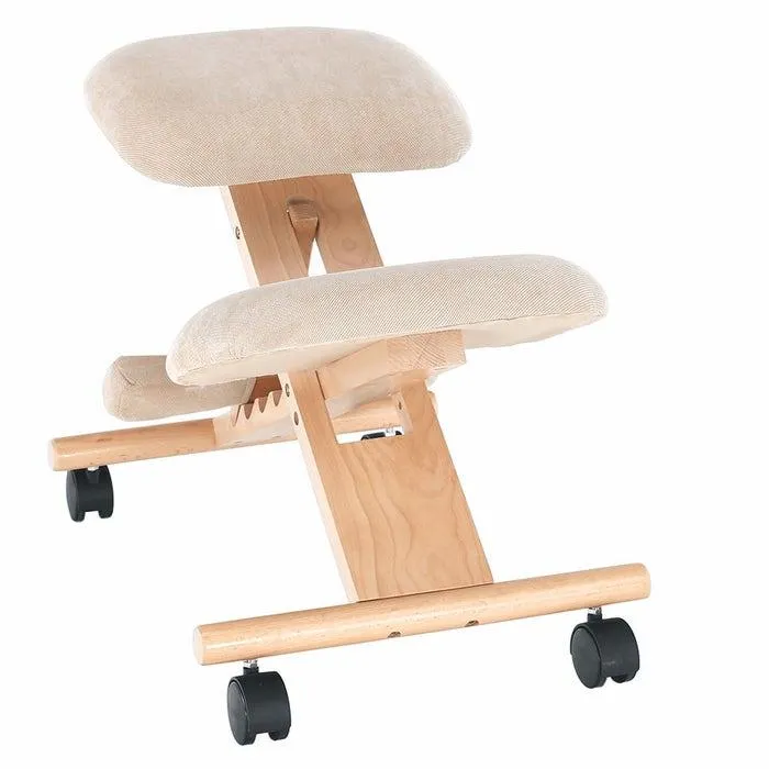 Scaun birou ergonomic Groco, material textil, crem