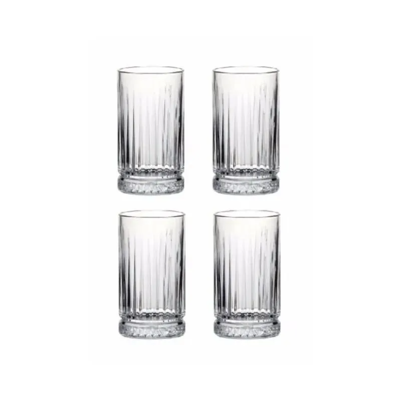 Set 4 pahare long drink Pasabahce Elysia, sticla, 280 ml, Transparent