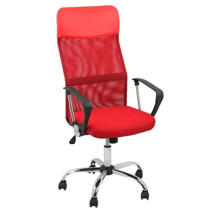 Scaun birou ergonomic OFF 907, rotativ, mesh, rosu, 1C