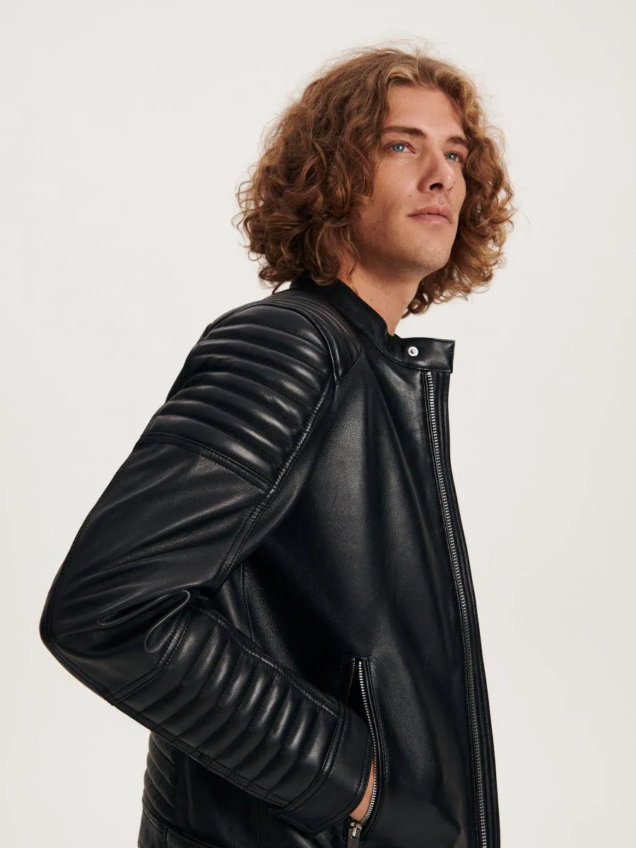 Geacă biker din piele