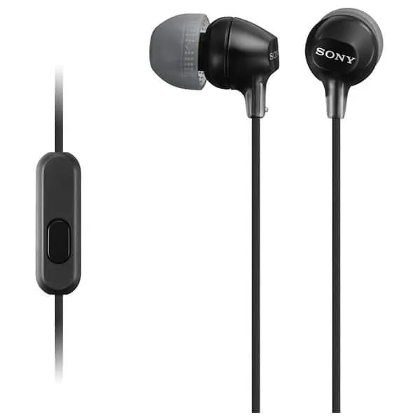 Casti SONY MDR-EX15APB, Cu Fir, In-Ear, Microfon, negru