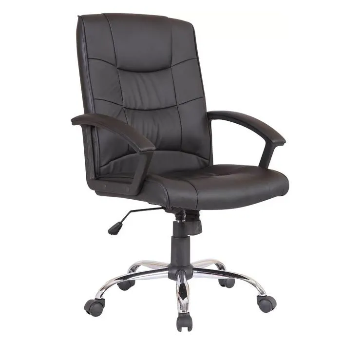 Scaun birou directorial US02, rotativ, imitatie piele, negru, 1C