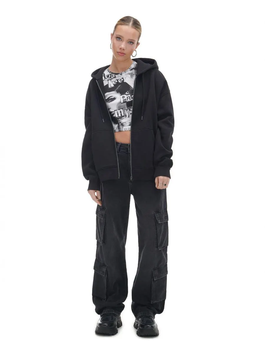 Hanorac cu glugă și fermoar