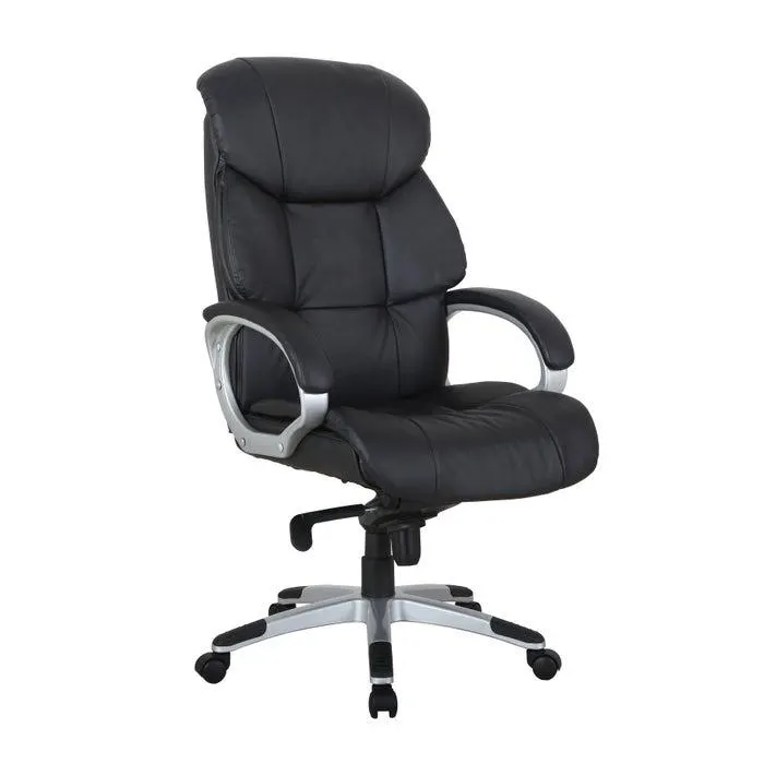 Scaun birou directorial US107 Multiblock, rotativ, imitatie piele + PVC, negru