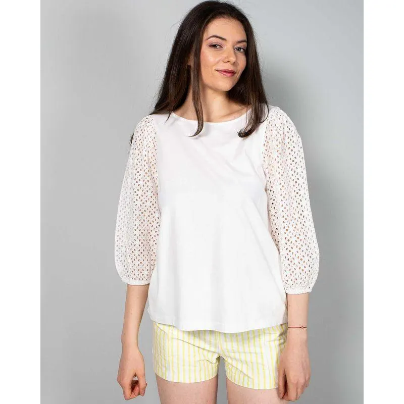 Bluza din bumbac cu maneci largi N240157025