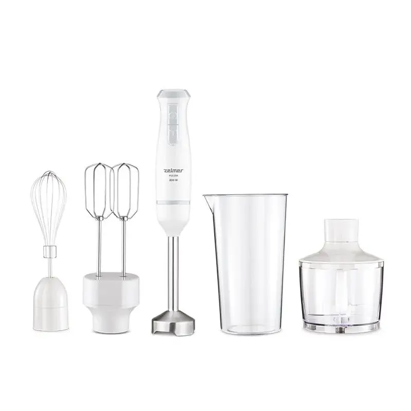 Mixer vertical multifunctional Zelmer ZHB4563S, 800 W, functie turbo, accesoriu tel, accesoriu mixare, Alb