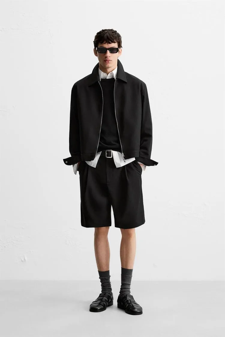 BERMUDE RELAXED FIT CU PLIURI