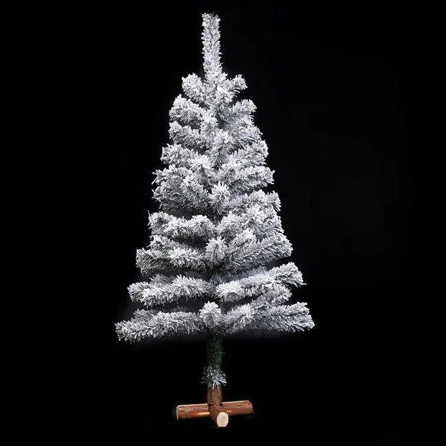 Brad Artificial de Craciun Verde Nins cu Baza din Lemn 100 de Crengi - 100cm