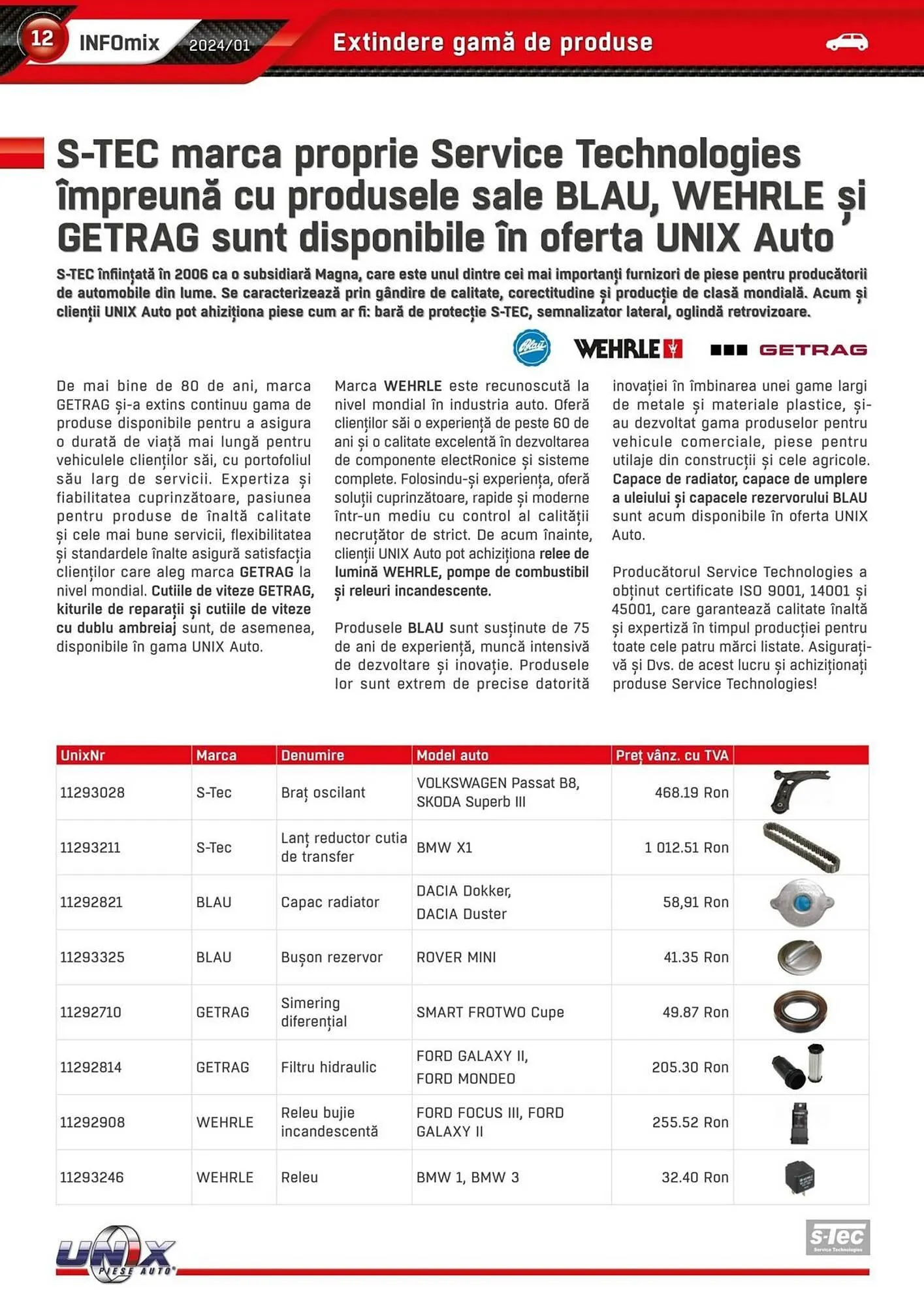 Catalog UNIX Auto catalog de la 19 ianuarie până la 31 decembrie 2024 - Revista Pagina 12