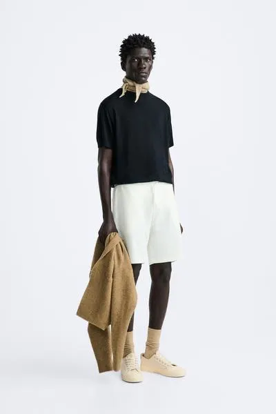 BERMUDE JACARD CU TEXTURĂ