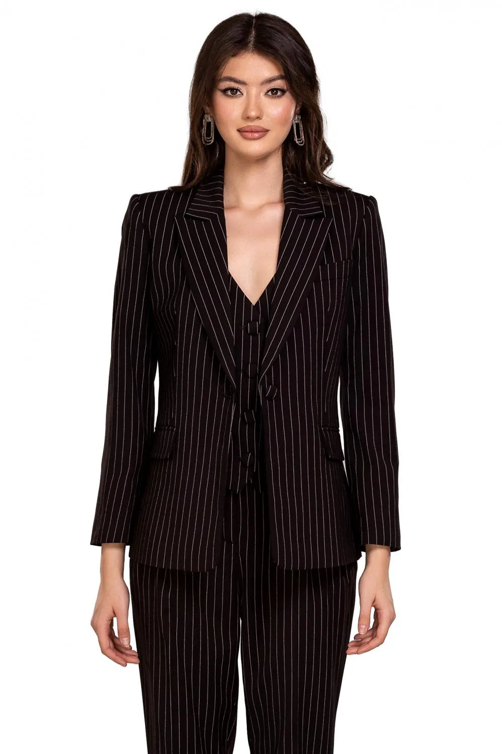 Sacou negru cu dungi