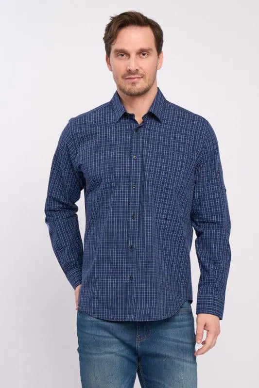 Kenvelo - Camasa barbat regular maneca lunga cu model in carouri