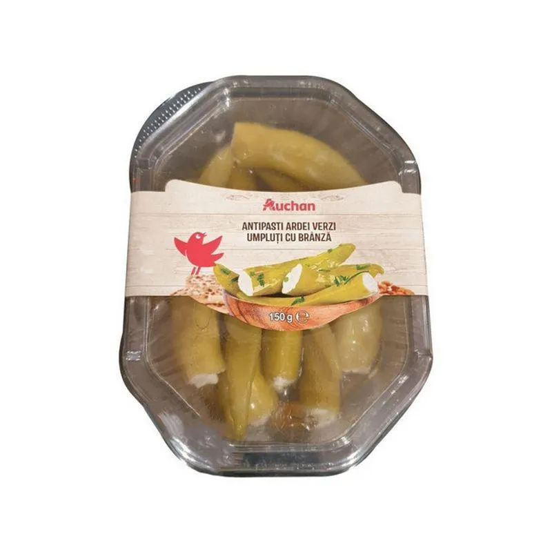 Ardei verzi umpluti cu branza Auchan, 150g
