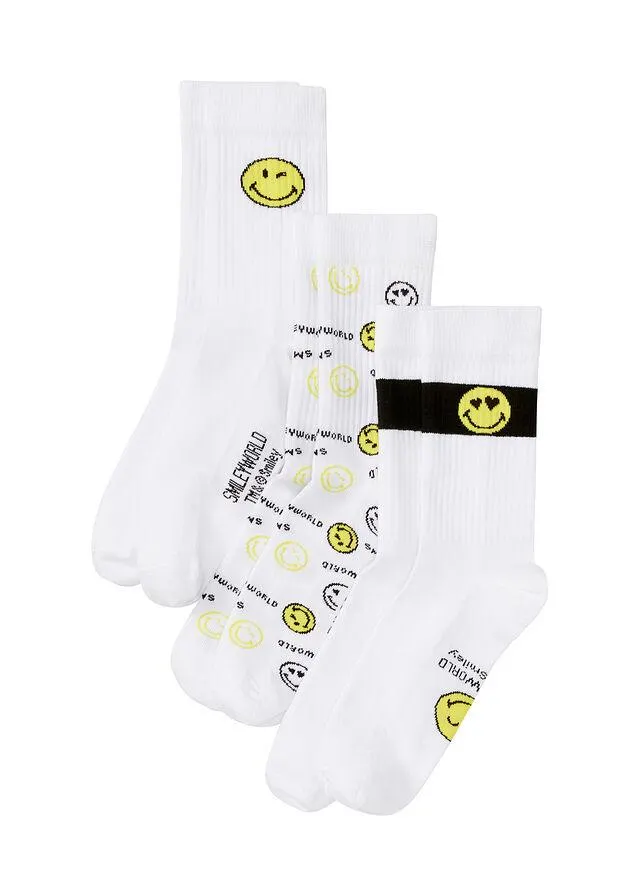 Șosete tenis cu smiley (3perechi)