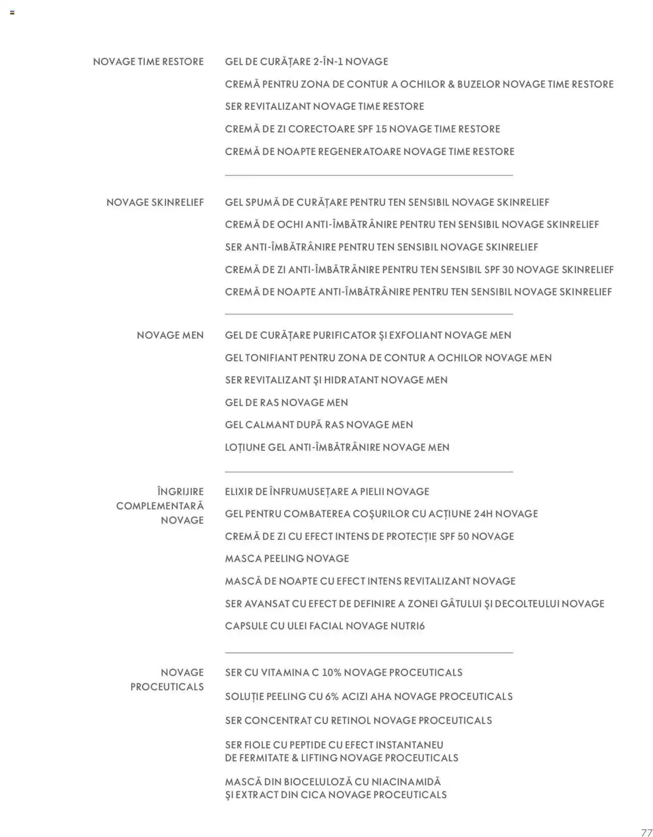 Catalog Oriflame catalog - Ghidul NOVAGE+ de la 1 martie până la 31 decembrie 2023 - Revista Pagina 77