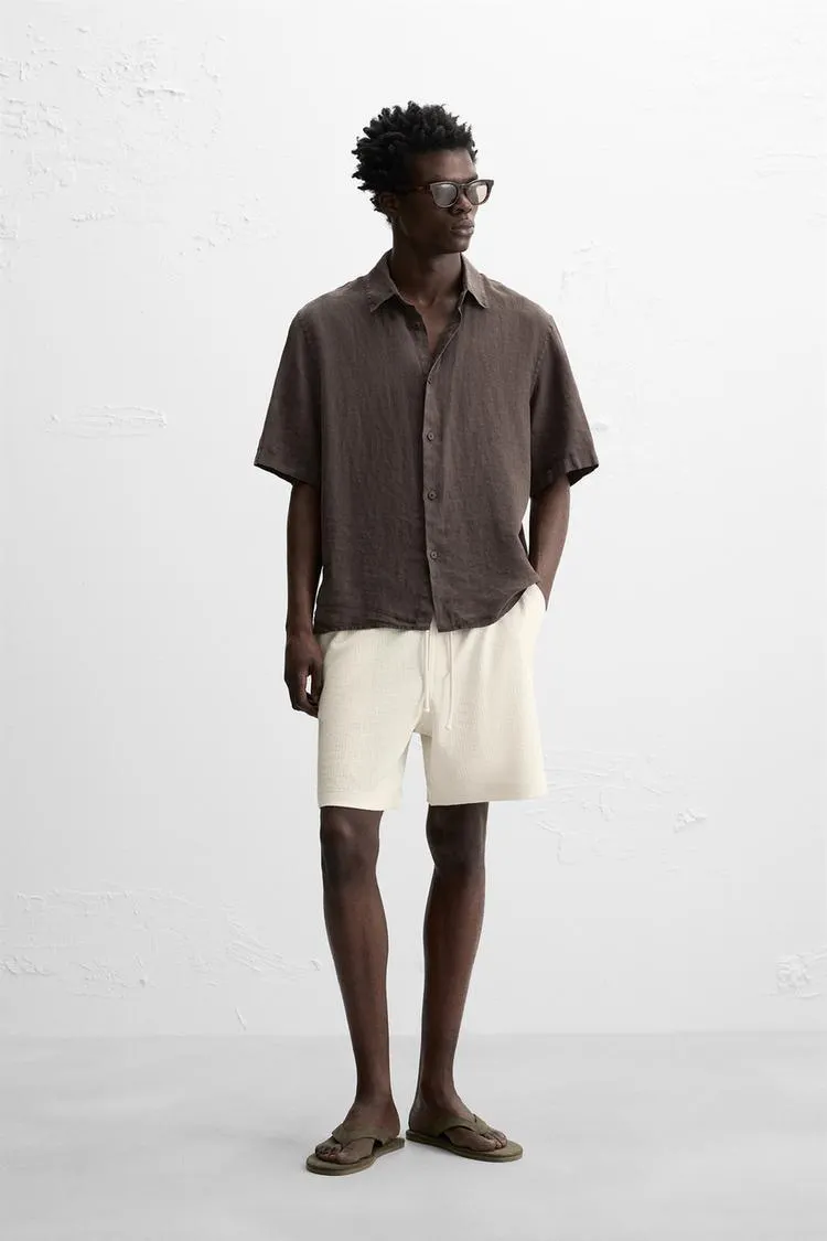 BERMUDE JOGGER CU STRUCTURĂ