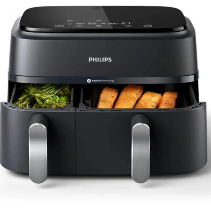 Friteuza Philips Seria 3000 NA351/00, 2 sertare, 9 l, Termorezistent, Rapid Air, Negru