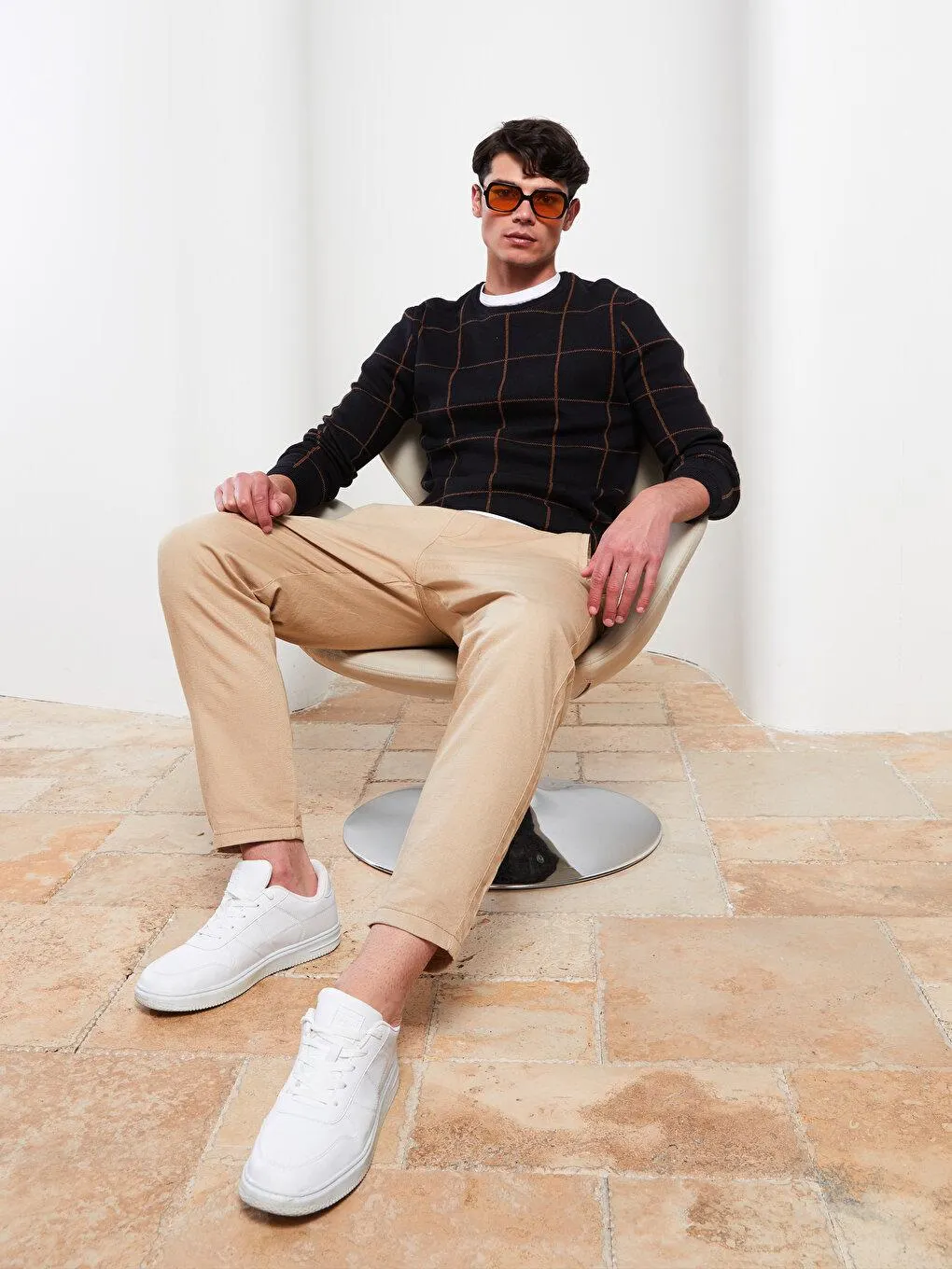 LCW Vision Pulover Tricotat Cu Mânecă Lungă, Cu Decolteu Rotund,Pentru Bărbați