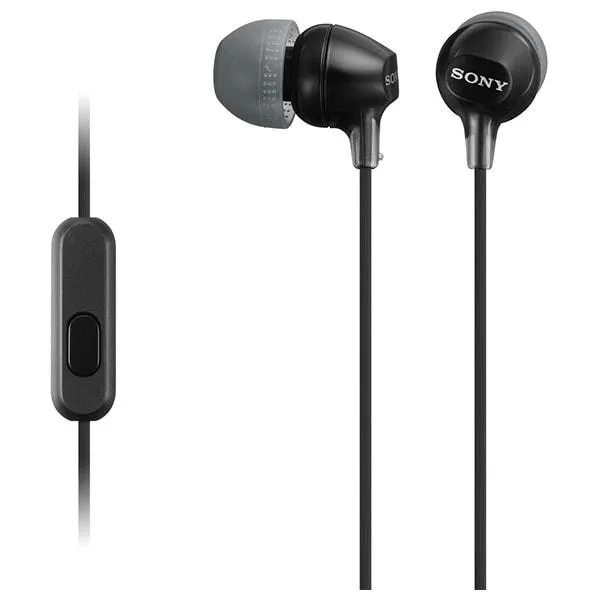 Casti SONY MDR-EX15APB, Cu Fir, In-Ear, Microfon, negru