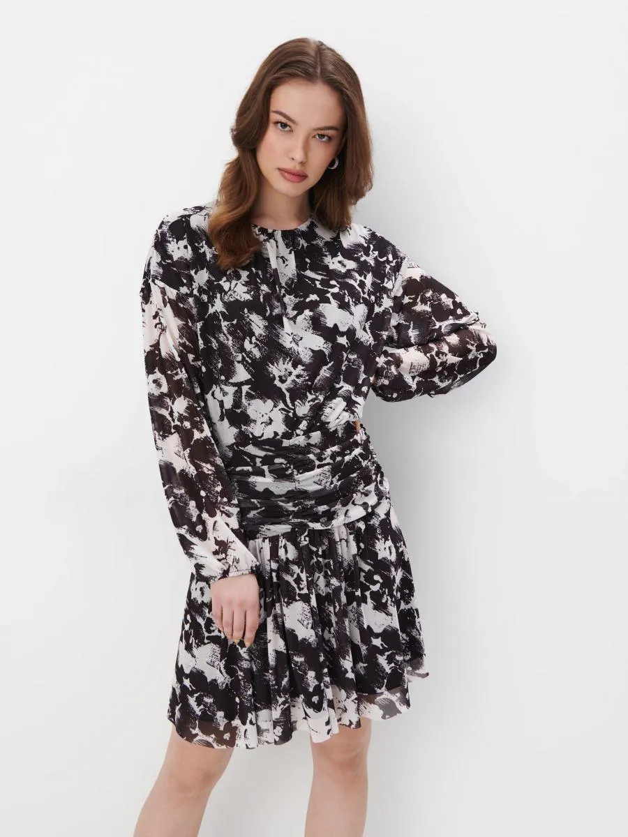 Rochie mini din tricot cu plasă