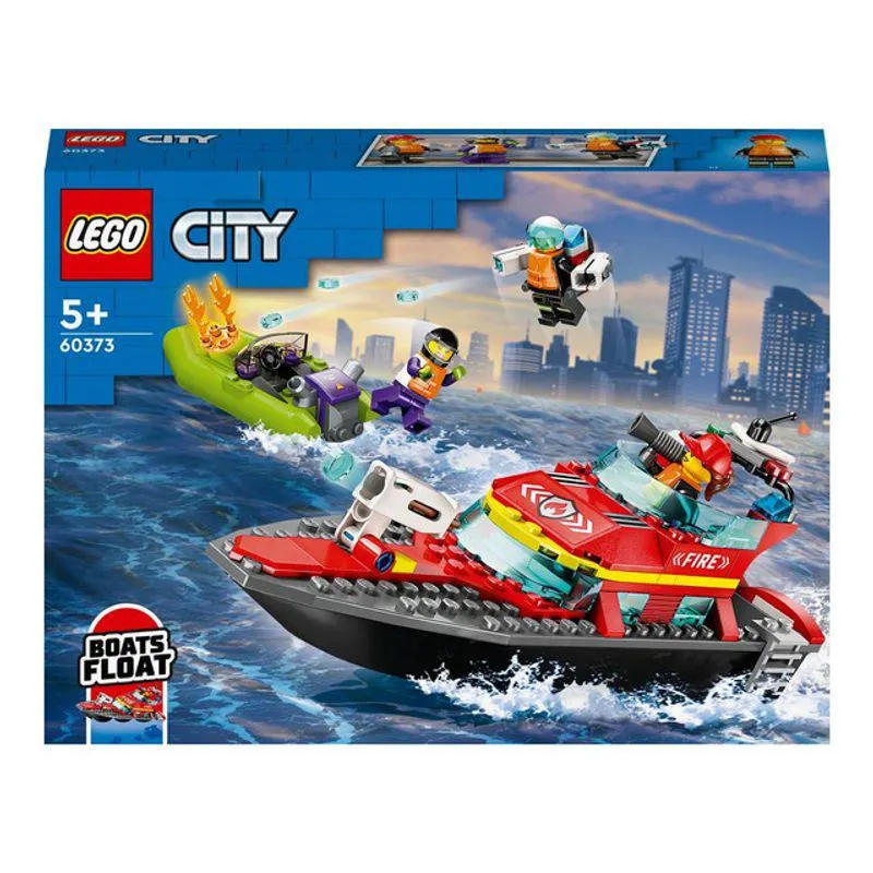 LEGO City - Barca de salvare a pompierilor 60373, 144 piese