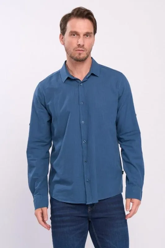 Kenvelo - Camasa barbat regular de culoare uniforma