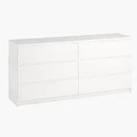 Comodă 3+3 sertare TANGBJERG albă