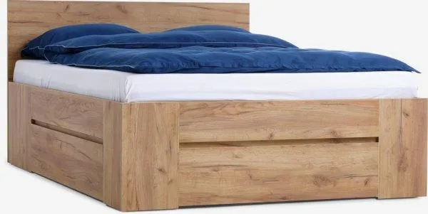 Bed frame LIMFJORDEN Double wild natural oak colour