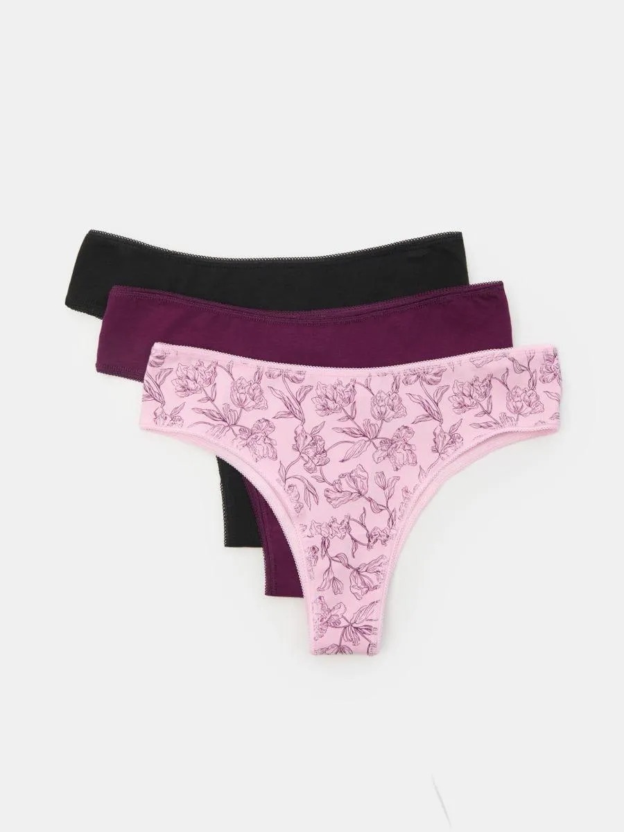 Set de 3 perechi de chiloți cu croială braziliană