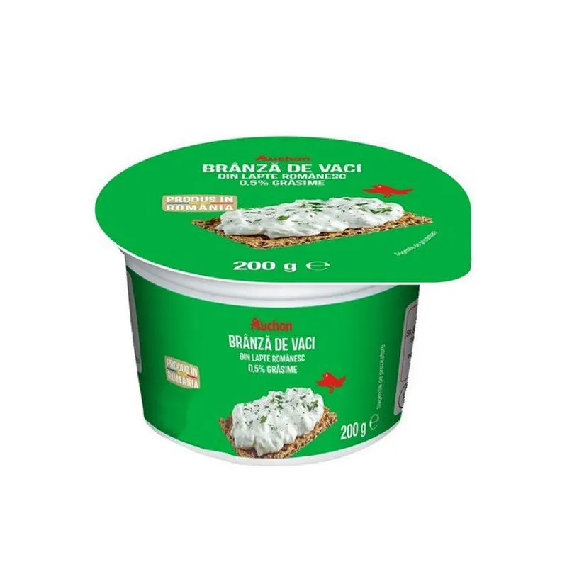 Branza de vaci dietetica Auchan, 0.5% grasime, 200 g