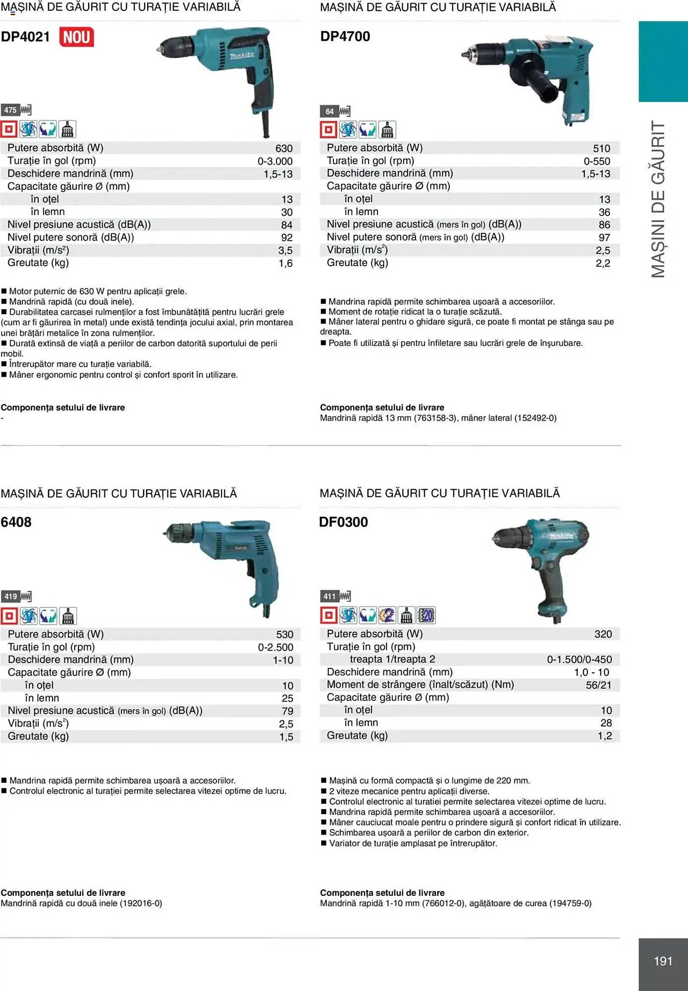 Catalog Catalog Makita de la 8 ianuarie până la 31 decembrie 2025 - Revista Pagina 191