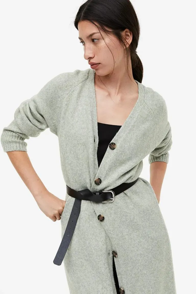 Rochie tip cardigan tricotată fin