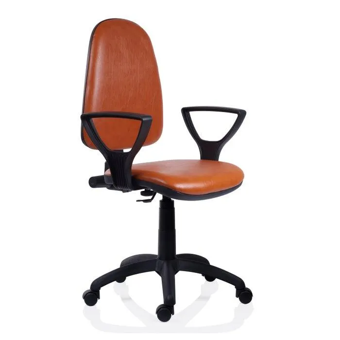 Scaun birou ergonomic Golf LX, rotativ, imitatie piele 3528, maro