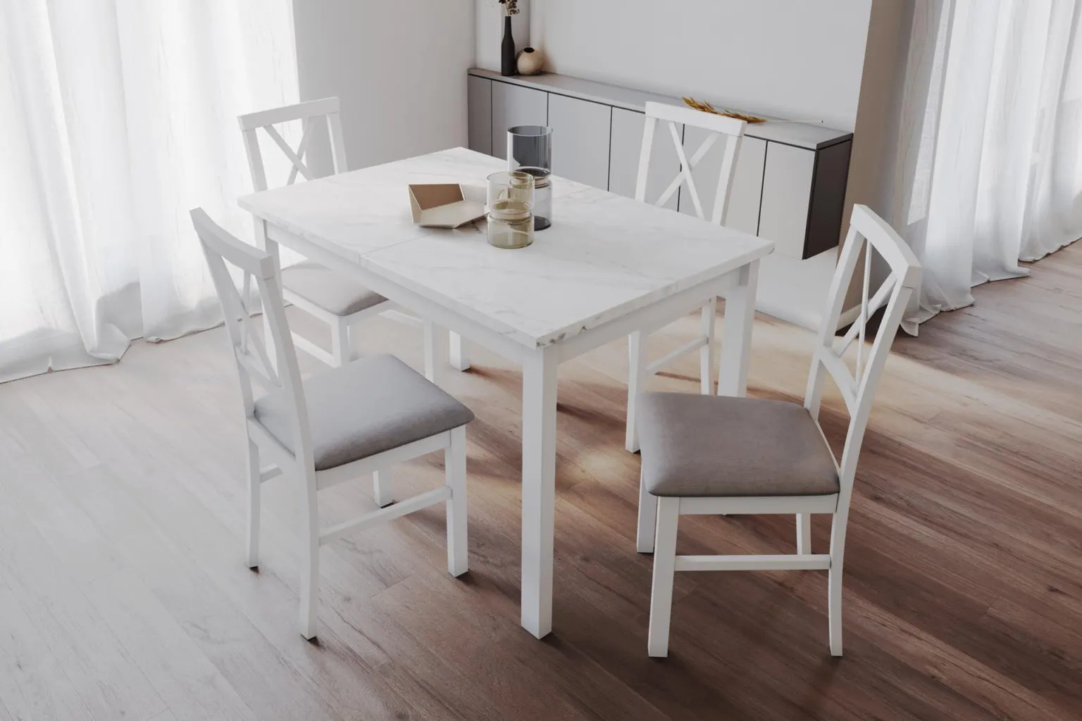 Pachet masă și 4 scaune Bistro