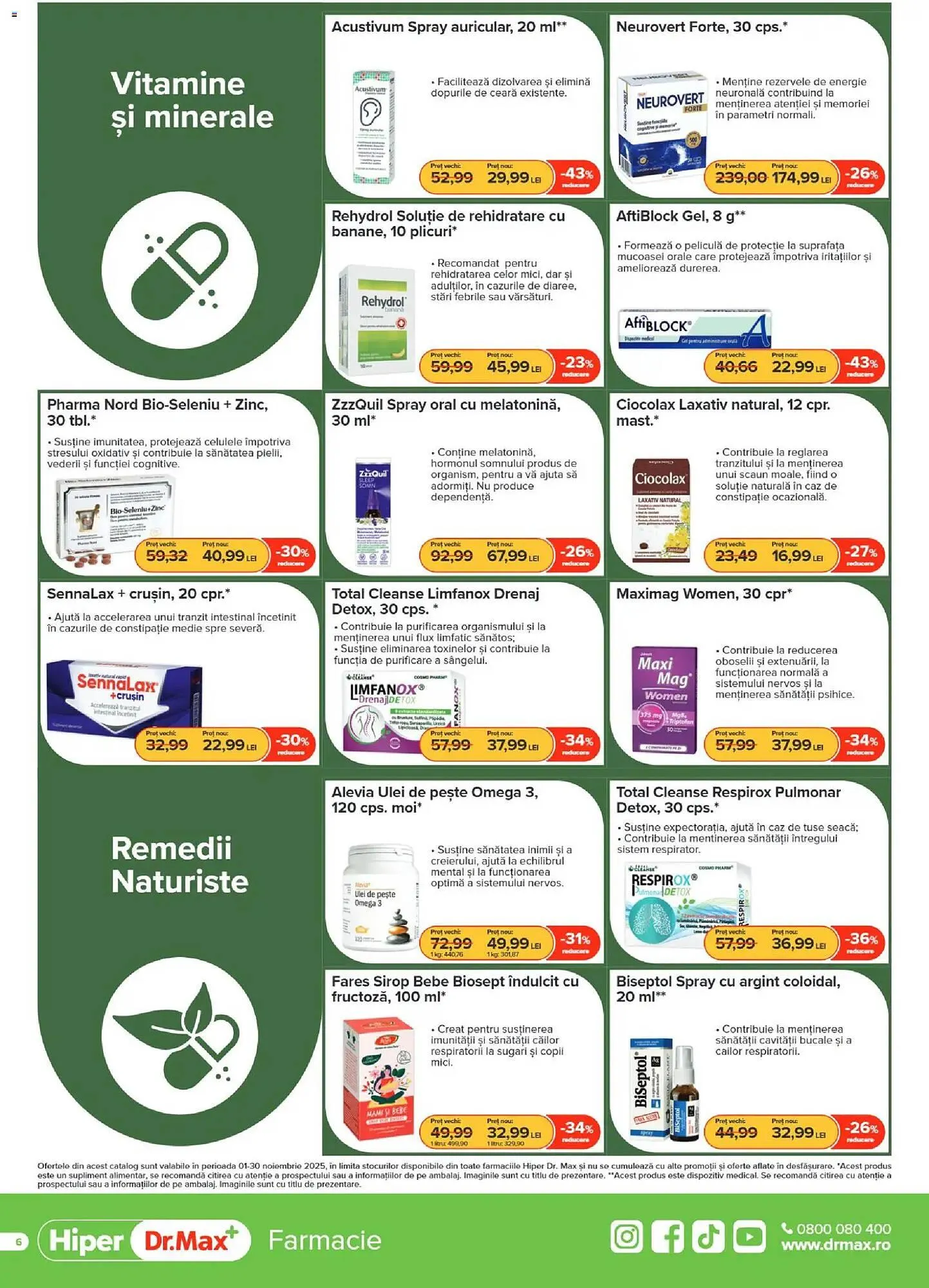 Catalog Catalog Dr.Max de la 31 octombrie până la 30 noiembrie 2025 - Revista Pagina 6