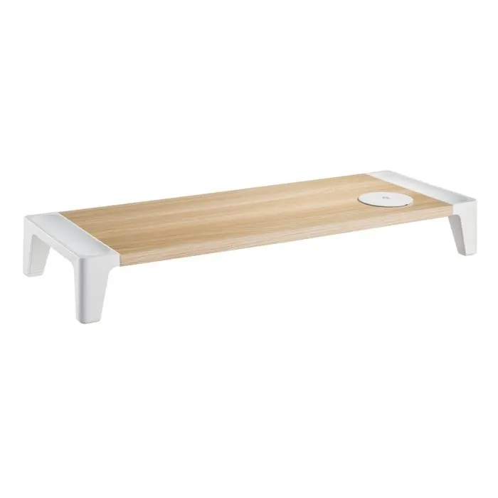 Suport monitor Wood STB-146, pe birou, fix, MDF + metal + plastic, 60.4 x 21.5 x 8 cm