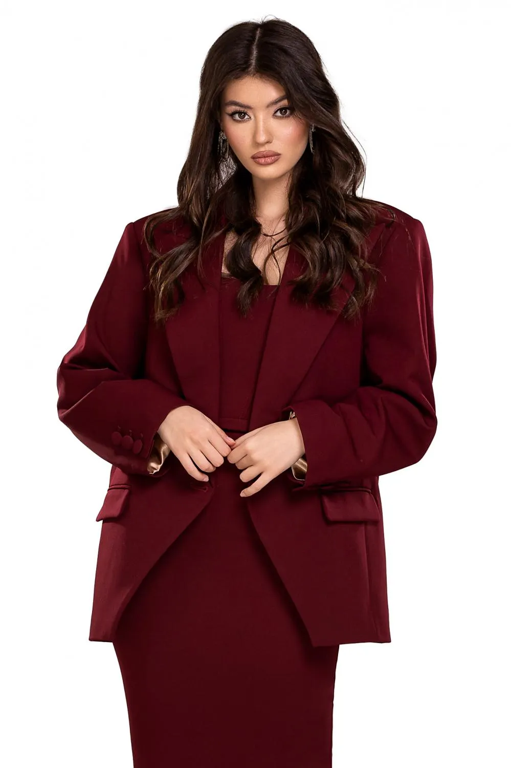 Sacou bordo oversize (livrare in 3 zile)