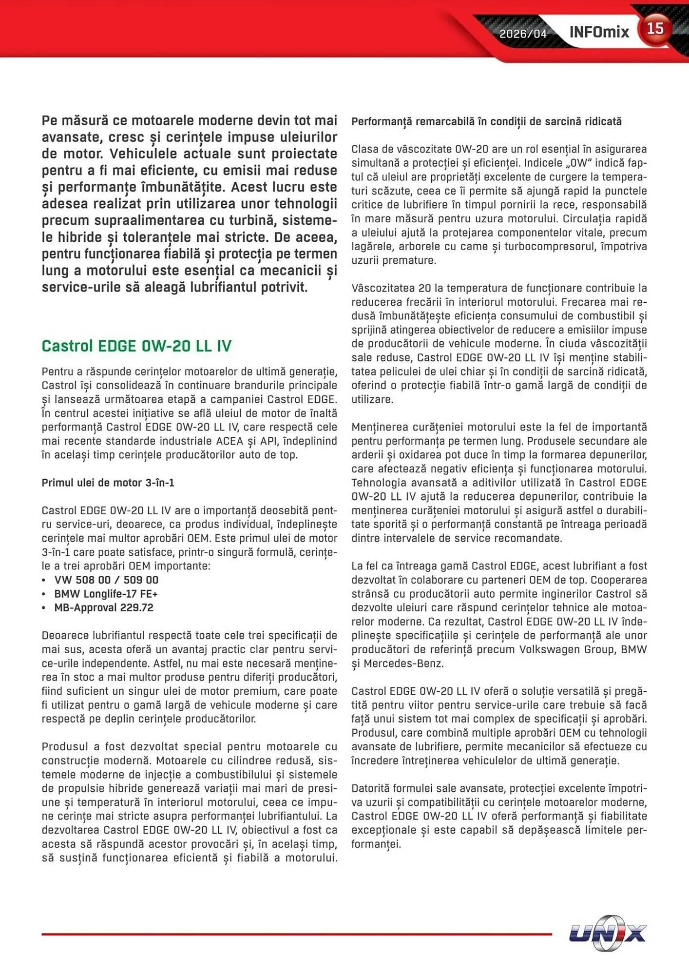 Catalog Catalog UNIX Auto de la 1 aprilie până la 30 aprilie 2026 - Revista Pagina 15