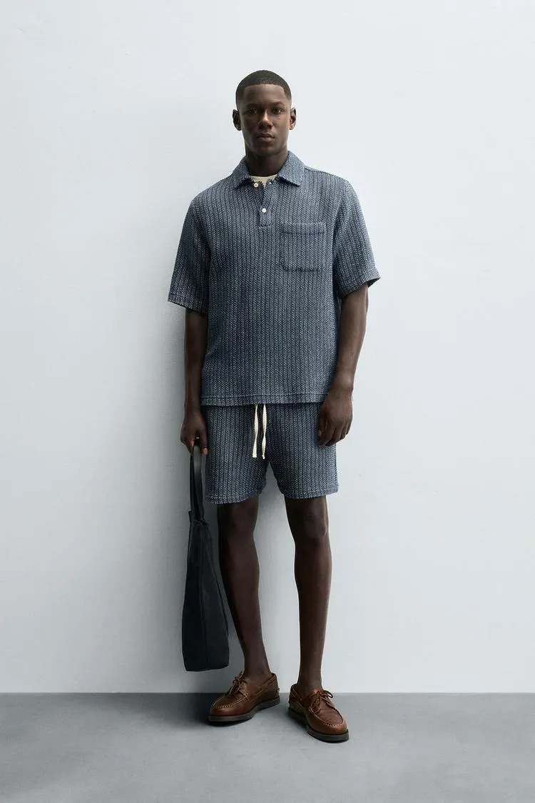 BERMUDE CU STRUCTURĂ JACQUARD