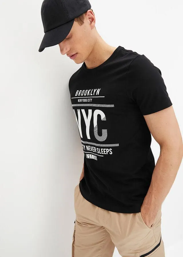 Tricou slim fit din bumbac bio