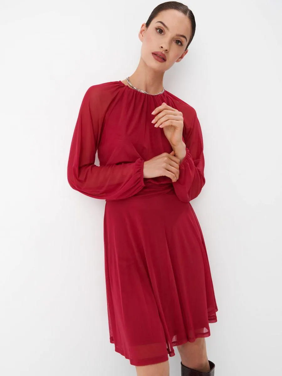 Rochie mini din tricot cu plasă