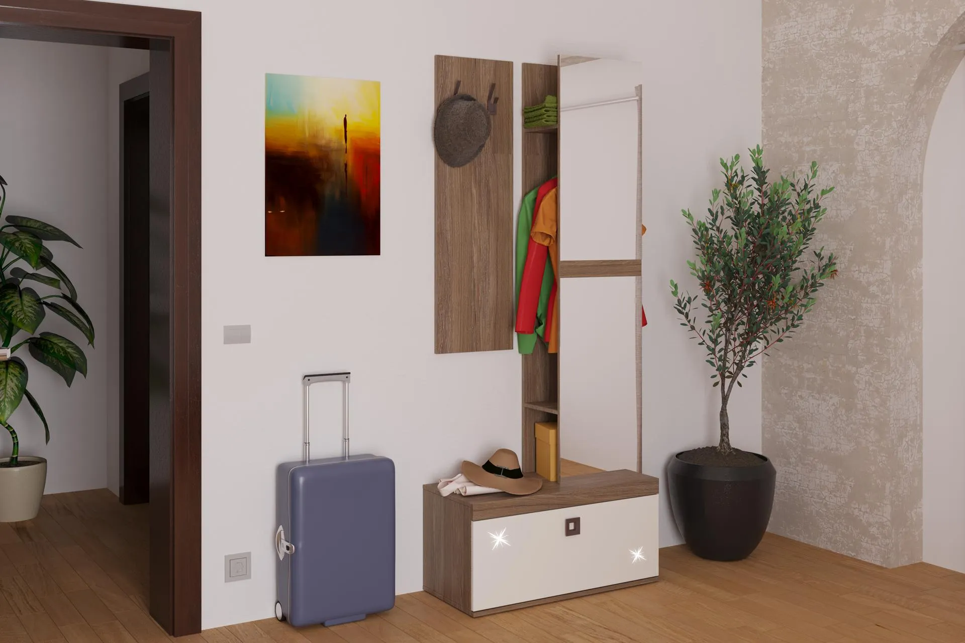 Hol Domino cu garderobă L85