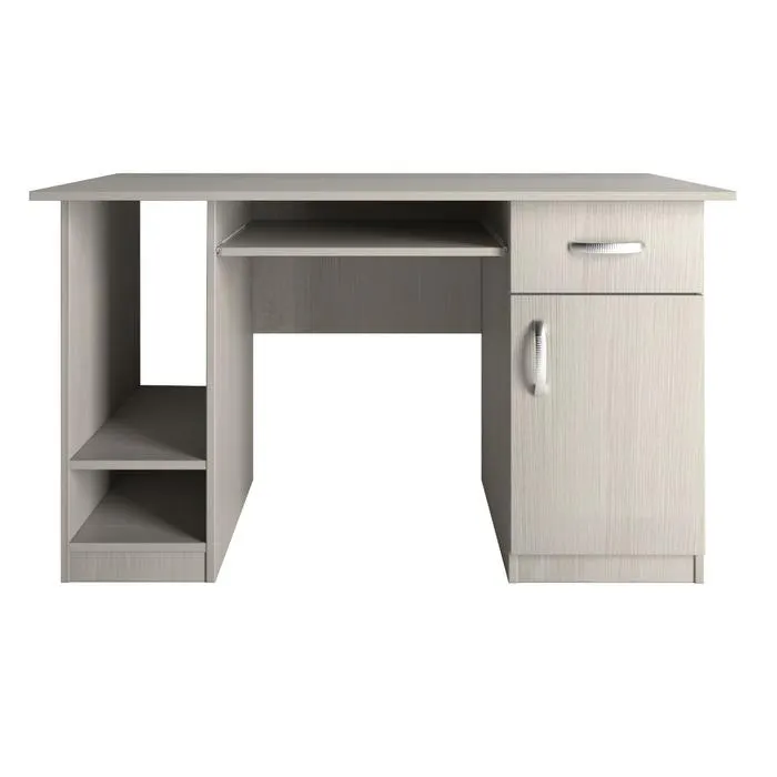 Birou calculator cu sertare si dulap V498, pin polar, 130 x 63 x 75 cm, 1C